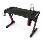 Gaming Desk Z-RYS με RGB LED – Carbon Επιφάνεια & Μεταλλικό Z-Frame 120 × 60 × 75 cm - Image 5