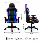 XL Gaming Καρέκλα Racing με RGB LED Φωτισμό – Μαύρο/Μπλε180 - Image 5