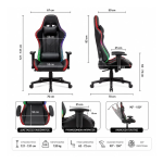 XL Gaming Καρέκλα Racing με RGB LED Φωτισμό – Μαύρο - Image 3