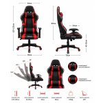 XL Gaming Καρέκλα Racing με RGB LED Φωτισμό – Μαύρο/Κόκκινο - Image 6