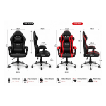 XL Gaming Καρέκλα Εργονομική Racing με Μαξιλάρια – Μαύρο - Image 4