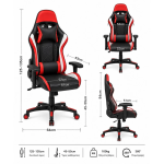 XL Gaming Καρέκλα Εργονομική Racing με Μαξιλάρια – Μαύρο / Κόκκινο - Image 5