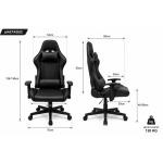 XL Gaming Καρέκλα Ergonomic Racing – Μαύρη - Image 5