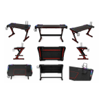 Gaming Desk Z-RYS με RGB LED – Carbon Επιφάνεια & Μεταλλικό Z-Frame 120 × 60 × 75 cm - Image 4