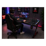Gaming Desk Z-RYS με RGB LED – Carbon Επιφάνεια & Μεταλλικό Z-Frame 120 × 60 × 75 cm - Image 2