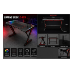 Gaming Desk Z-RYS με RGB LED – Carbon Επιφάνεια & Μεταλλικό Z-Frame 120 × 60 × 75 cm - Image 6