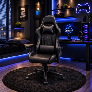 XL Gaming Καρέκλα Εργονομική Racing με Μαξιλάρια – Μαύρο