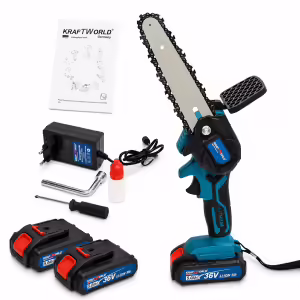 Kraftworld Κλαδευτικό Αλυσοπρίονο 36V 15cm με 2 Μπαταρίες 5Ah & Ταχυφορτιστή