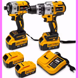 KraftWorld TOOLS-DW26 Σετ Κρουστικό Δραπανοκατσάβιδο & Παλμικό Κατσαβίδι 36V με 2 Μπαταρίες 8Ah & Κασετίνα