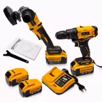 Kraftworld Σετ Brushless Δραπανοκατσάβιδο & Γωνιακός Τροχός 125mm