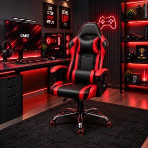 XL Gaming Καρέκλα Εργονομική Racing με Μαξιλάρια – Μαύρο / Κόκκινο