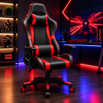 XL Gaming Καρέκλα Racing με RGB LED Φωτισμό – Μαύρο/Κόκκινο