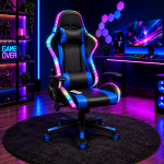 XL Gaming Καρέκλα Racing με RGB LED Φωτισμό – Μαύρο/Μπλε180